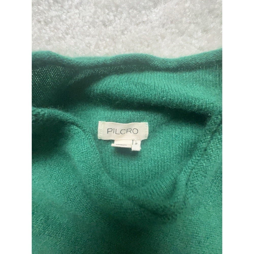 Pilcro Anthropologie Alani 100% Cashmere Mock Neck Cropped Sweater Green Size M - Picture 6 of 8